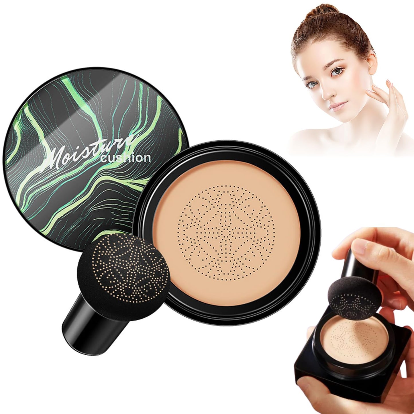 YYONPQ Cedar and Ash Makeup, Cedar and Ash Air Cushion Cc Cream, Cedar and Ash Foundation, Honey and Pine Makeup, Air Cushion Cc Cream Mushroom Head Foundation-02# Buff Beige