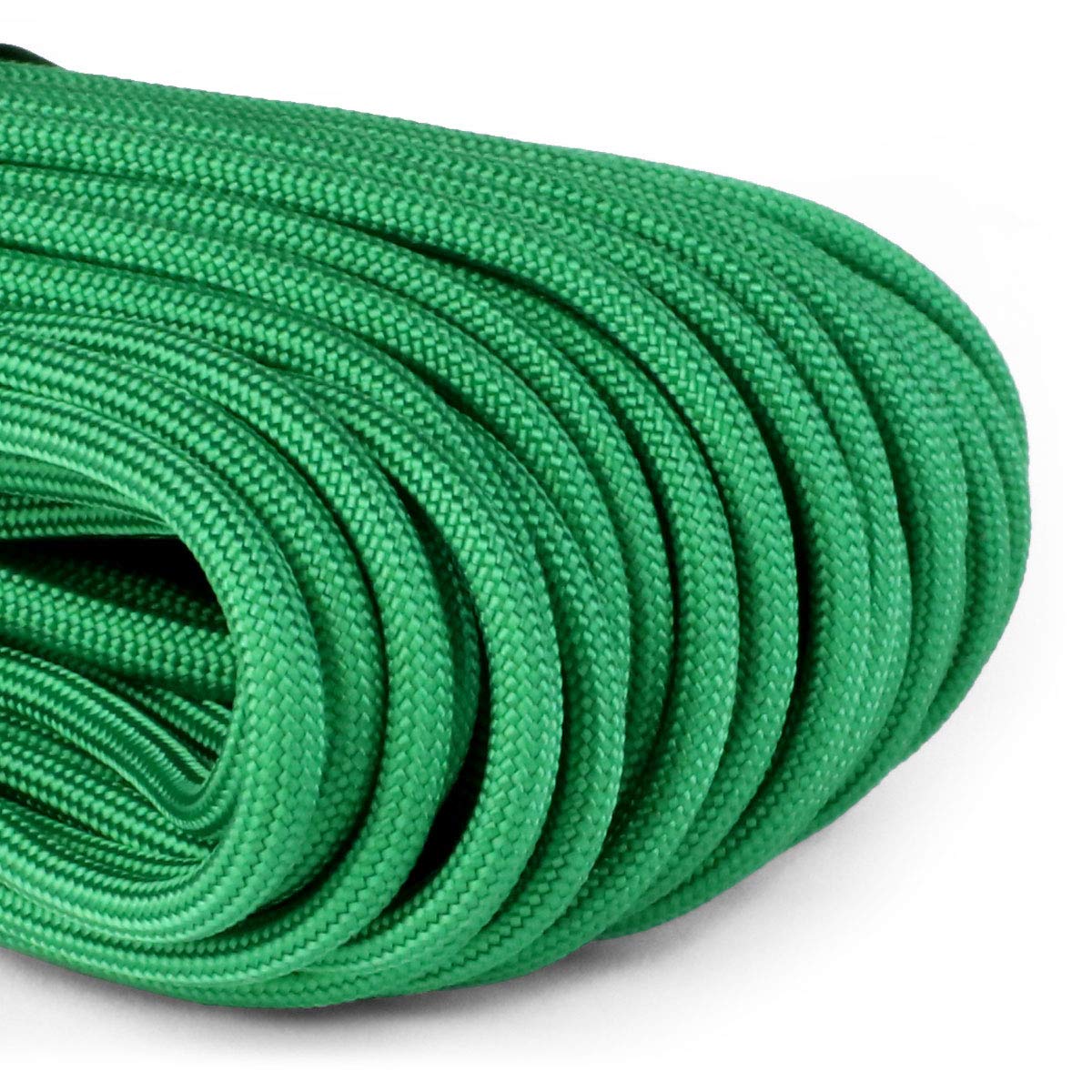 Atwood Rope MFG 550 Paracord 100 Feet 7-Strand Core Nylon Parachute Cord Outside Survival Gear Made in USA | Lanyards, Bracelets, Handle Wraps, Keychain (Green)