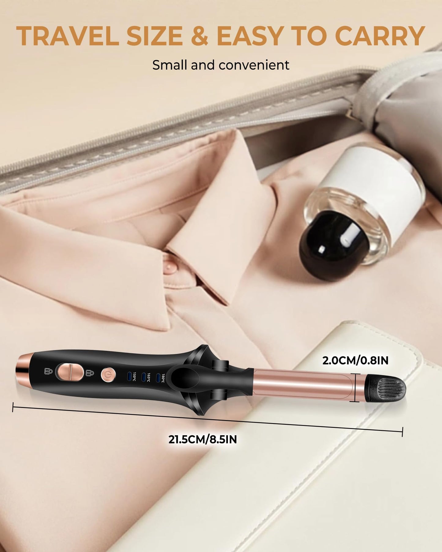 Cordless Curling Iron,4000 mAh USB Rechargeable Mini Travel Curling Iron,2 in 1 Hair Straightener and Curler,3 Temp SettingCordless Hair Curler