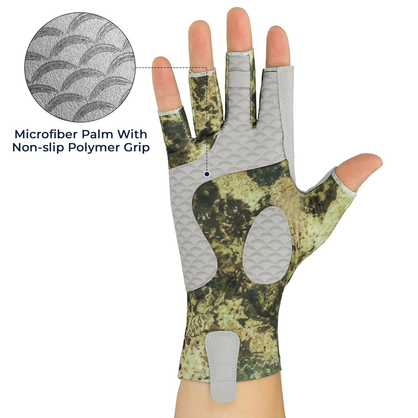 KastKing La Sal Fishing Gloves UPF50+ Sun Gloves UV Protection Fingerless Gloves Men Women for Outdoor, Kayaking, Rowing, Paddling, Canoeing, Hunting