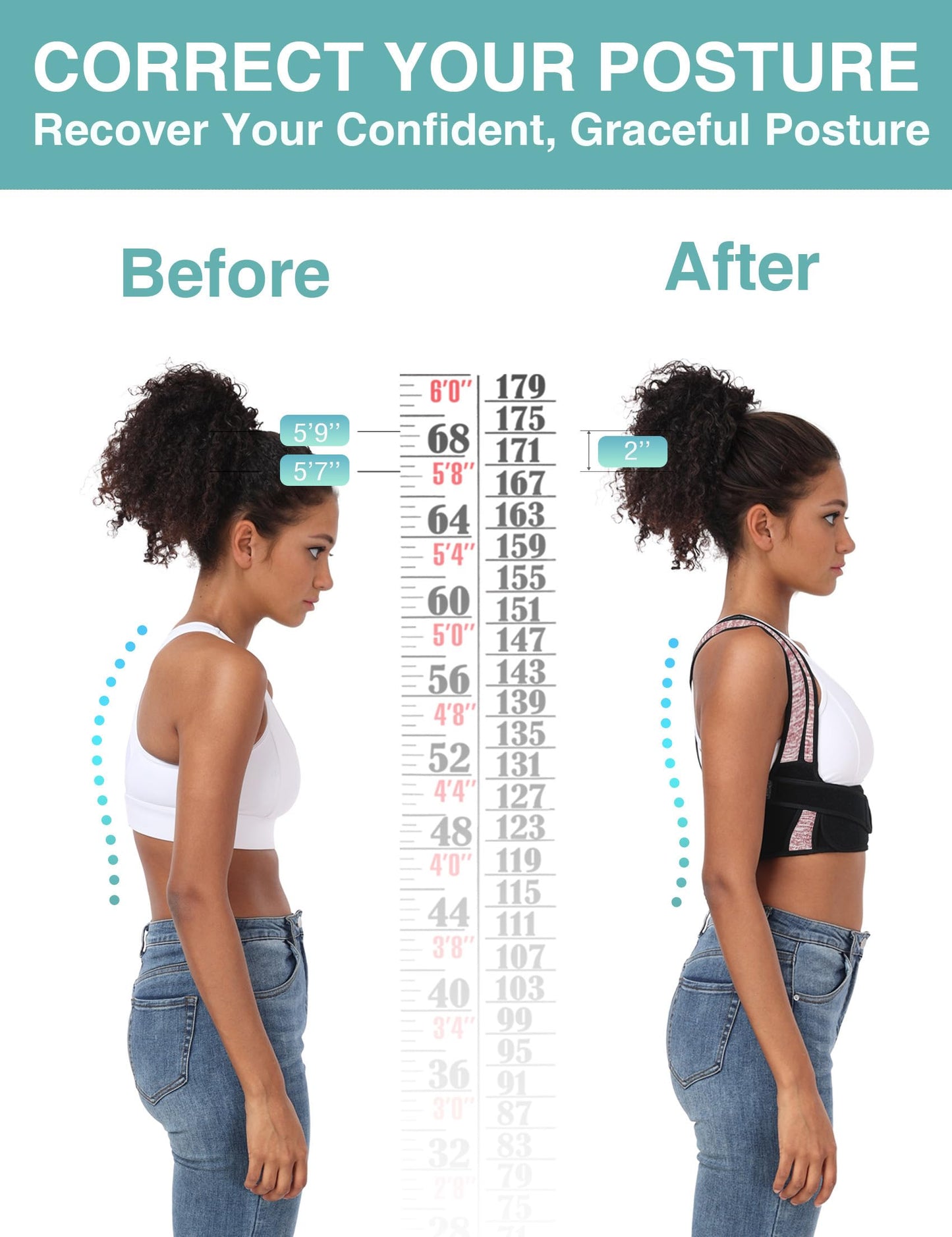 Enthra Posture Corrector for Women Men,BI-Straps Back Straightener - Bamboo Fiber Back Brace Posture Corrector - Instant Upper Back Pain Relief
