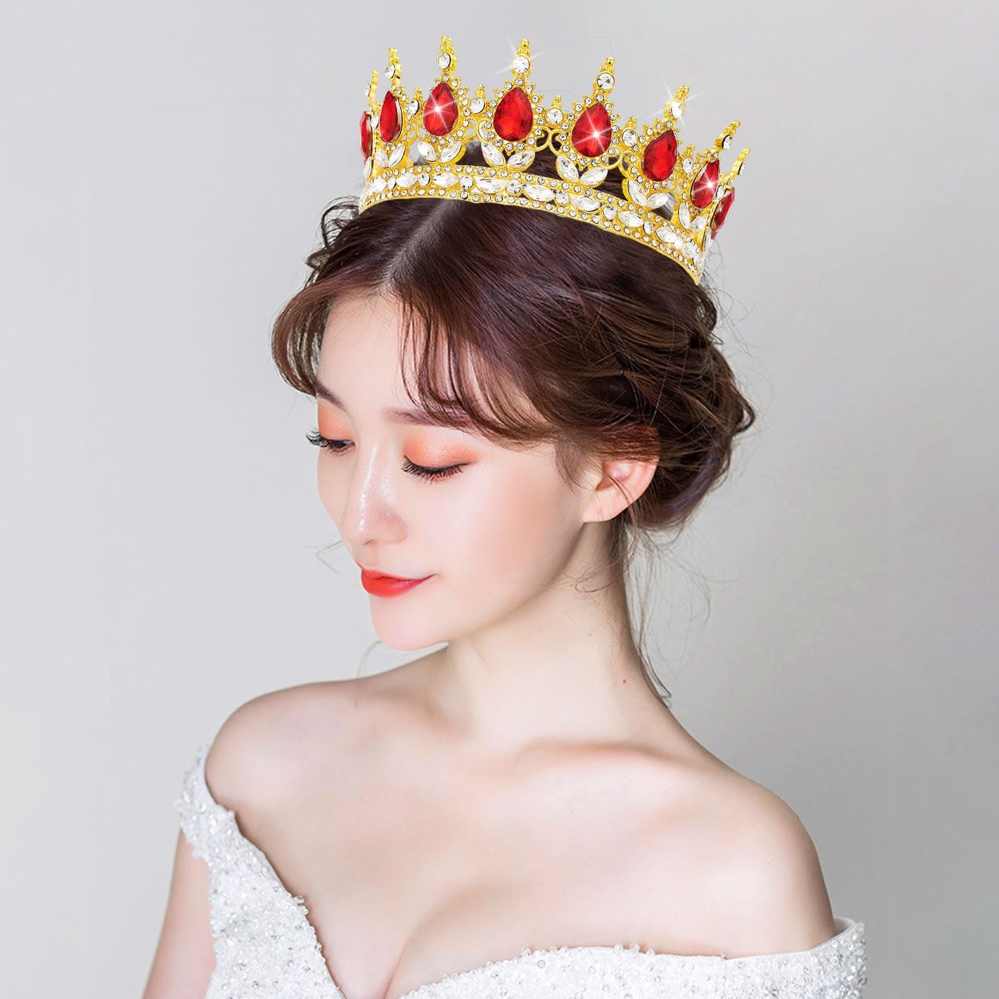 YOUlDIANZI Queen Crown Rhinestone Wedding Crowns and Tiaras for Women Costume Party Hair Accessories Princess Birthday Crown Crystal Bridal