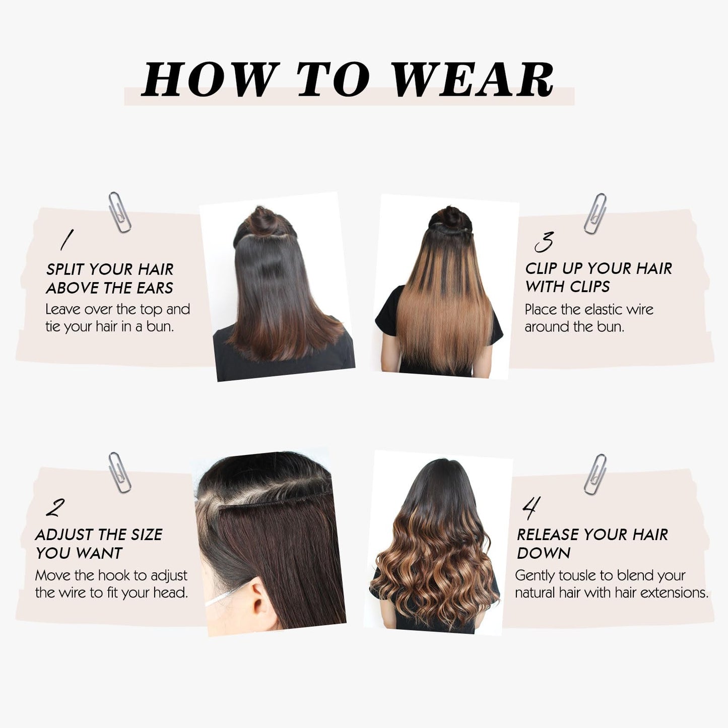 Sassina Invisible Wire Hair Extensions Real Human Hair with Transparent Wire Adjustable Size Secure Clips Natural Straight Secret Miracle Hairpiece, Highlight P6-12 12 Inch 70 Gram