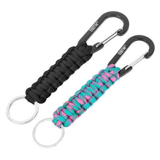 EOTW Carabiner Keychain, Small Carabiner Clip with Paracord Keychain Mini Aluminum D Ring Key Organizer