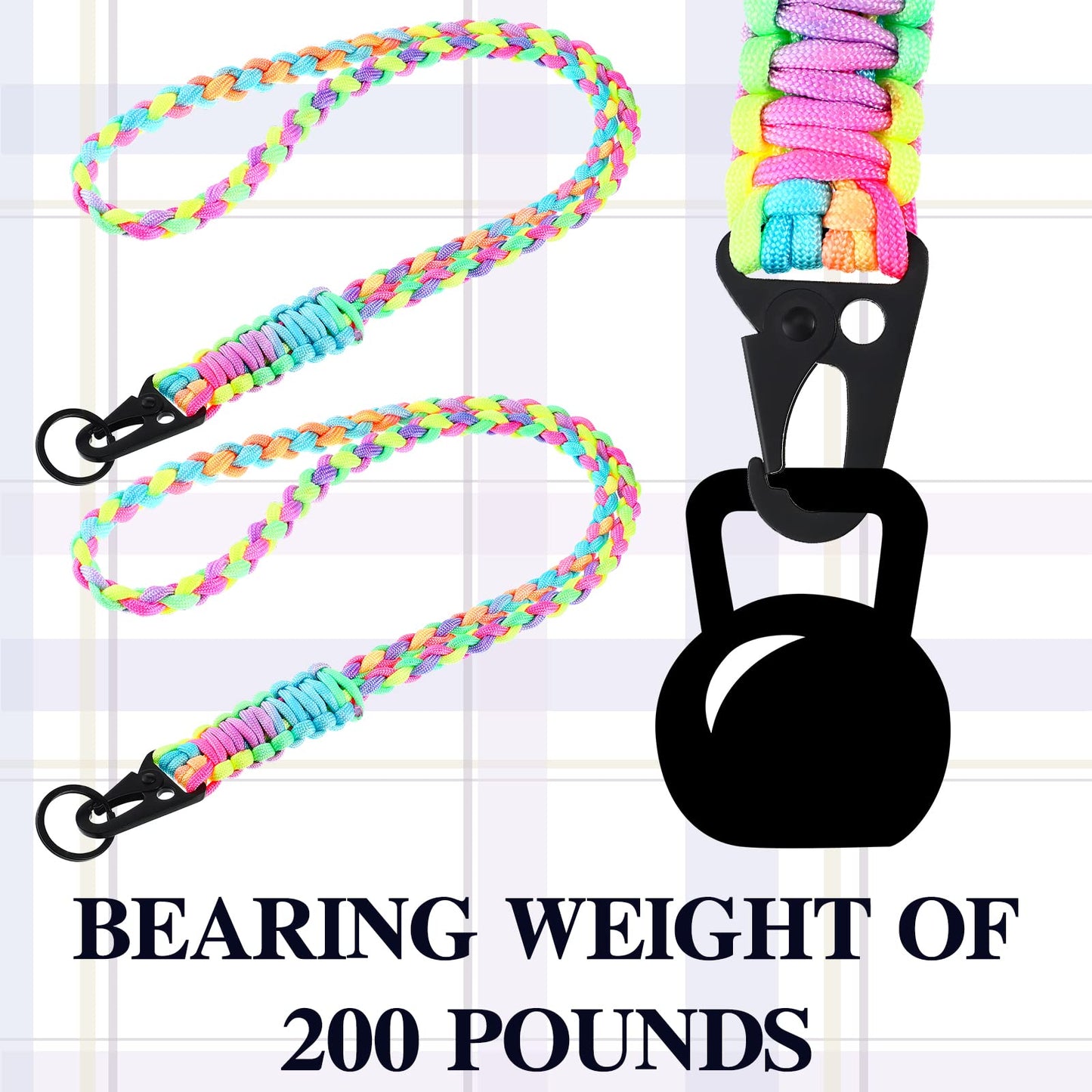 Frienda 2 Set Heavy Duty Paracord Lanyard Necklace Whistles Strap Braided 550 Keychain Lanyard for Outdoor Activities ()