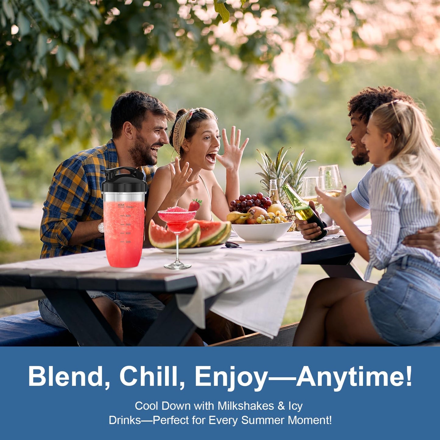 Colarlemo 12-Piece Smoothie Blender Maker 25,000 RPM Personal Blender for Ice Crushing Smoothies & Frozen Drinks Nuts with 23oz, 32oz, 37oz Portable Cups Two 6-Leaf Stainless Steel Blades, Silver