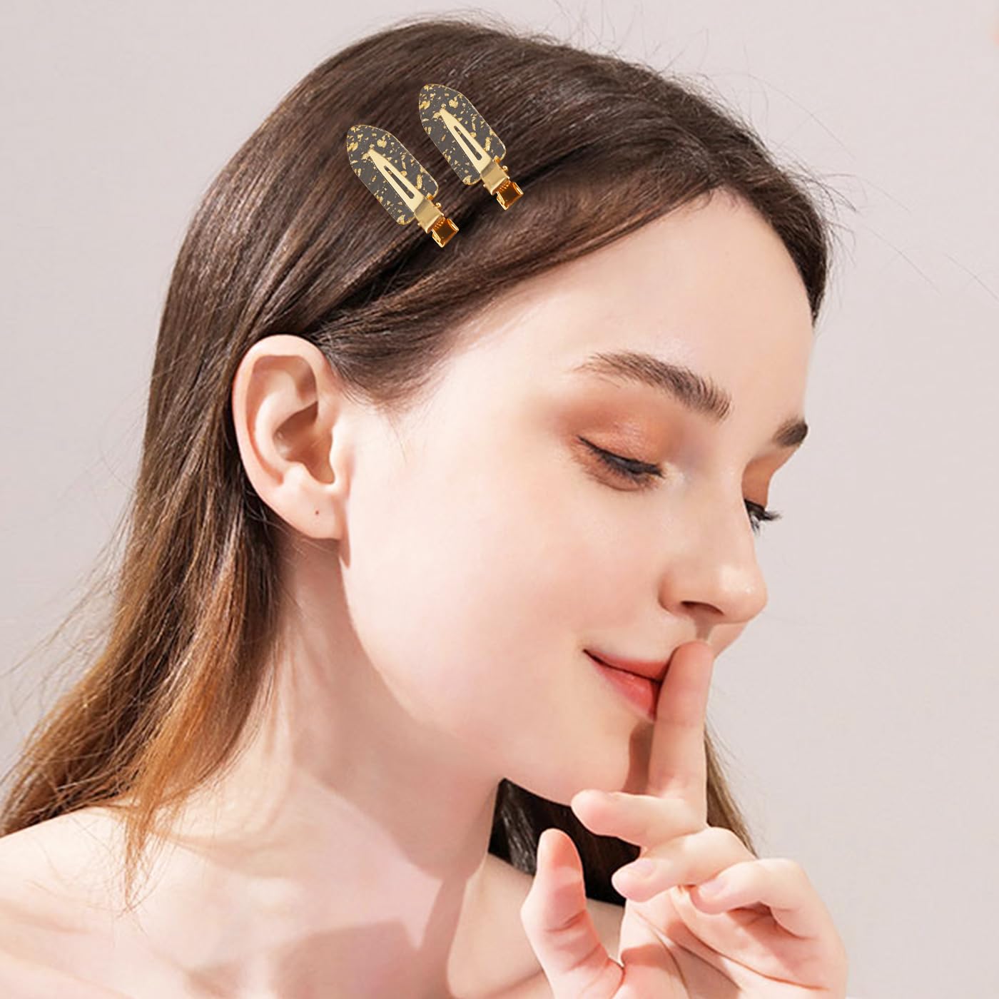 KesaPlan 12PCS No Bend Hair Clips, Gold Glitter No Crease Hair Clips for Styling, Creaseless Flat Duckbill Hair Barrette for Makeup, Hairstyle Accessories for Women Girls Bridesmaid Gifts