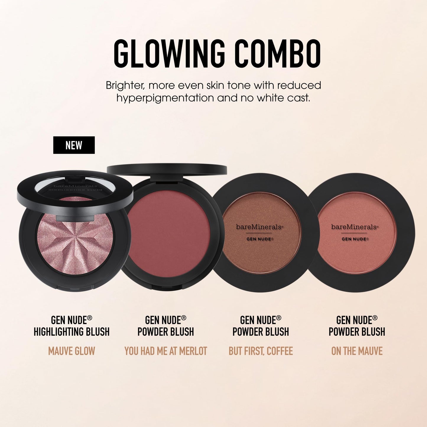 bareMinerals Gen Nude Highlighting Blush, 2-in-1 Blush + Highlighter Hybrid, Silky Blendable Makeup, All-Day Wear, Talc Free, Vegan