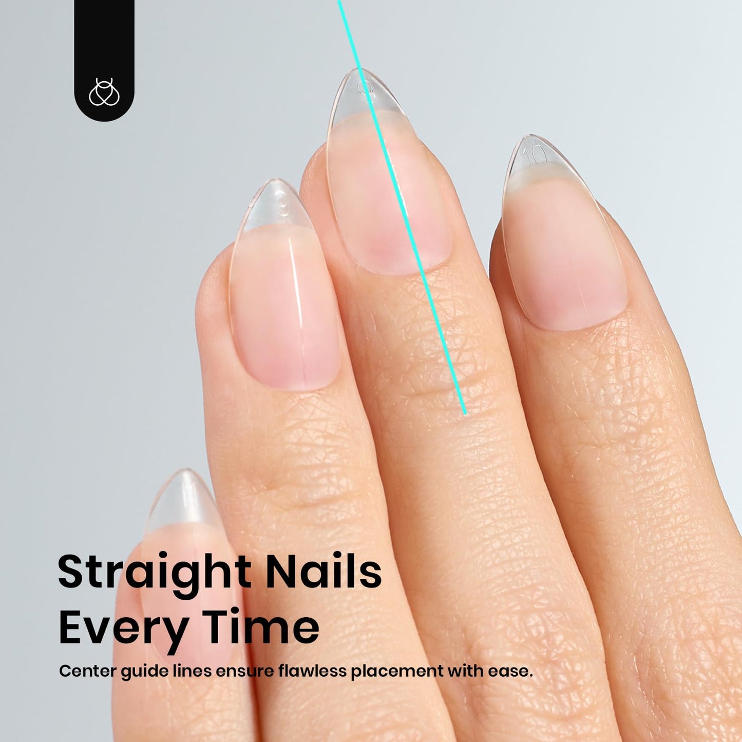 Beetles Short Almond Nail Tips - 288PCS 12 Sizes Full Matte Cover Pre-Shaped False Nails Soft Almond Nail Tips Acrylic Nail Tips Nail Extension Tips for Gel Polish Professional Salons DIY Manicure