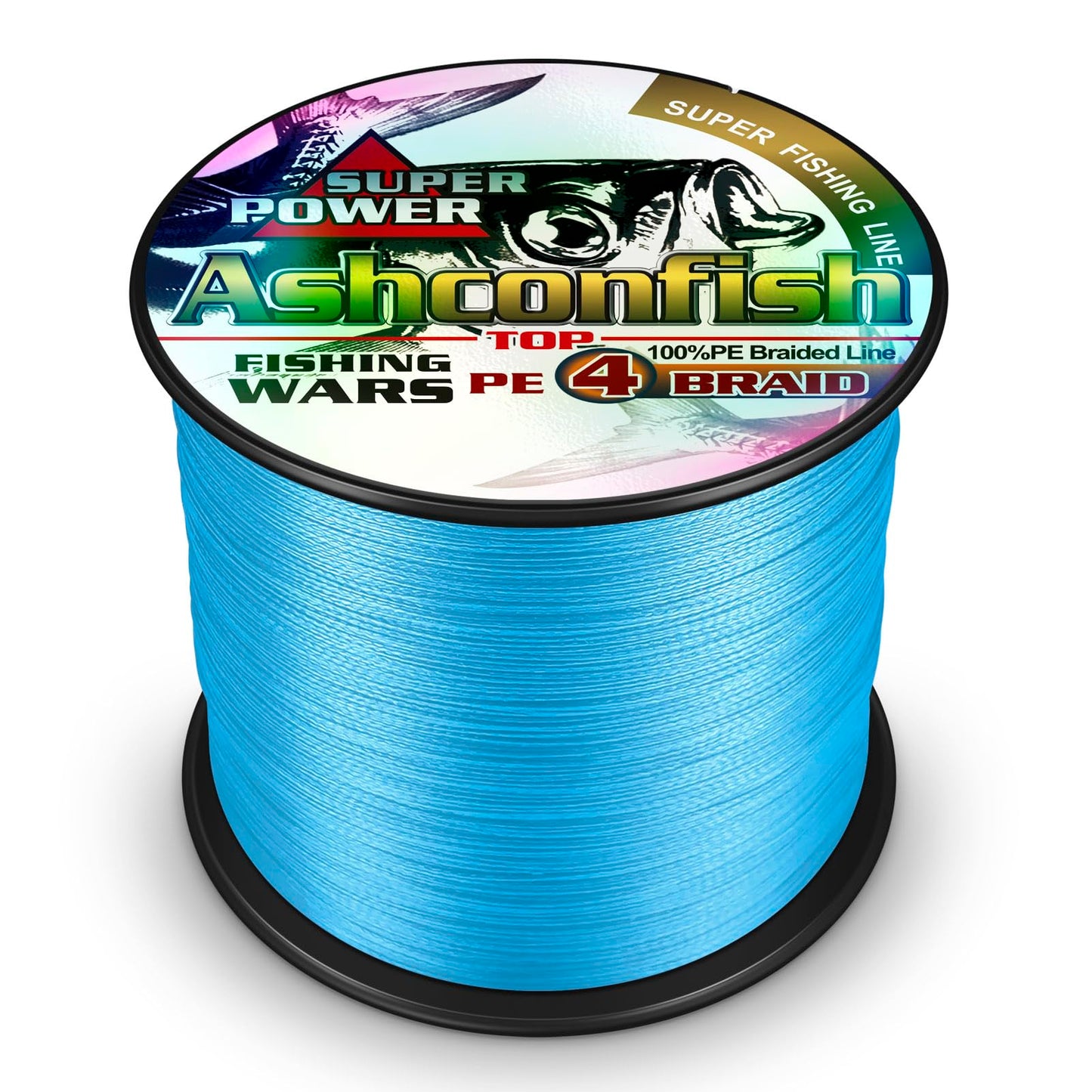 Ashconfish Braided Fishing Line- 4 Strands Super Strong PE Fishing Wire Heavy Tensile for Saltwater & Freshwater Fishing -Abrasion Resistant - Zero Stretch- 100M/109Yds 6LB Blue