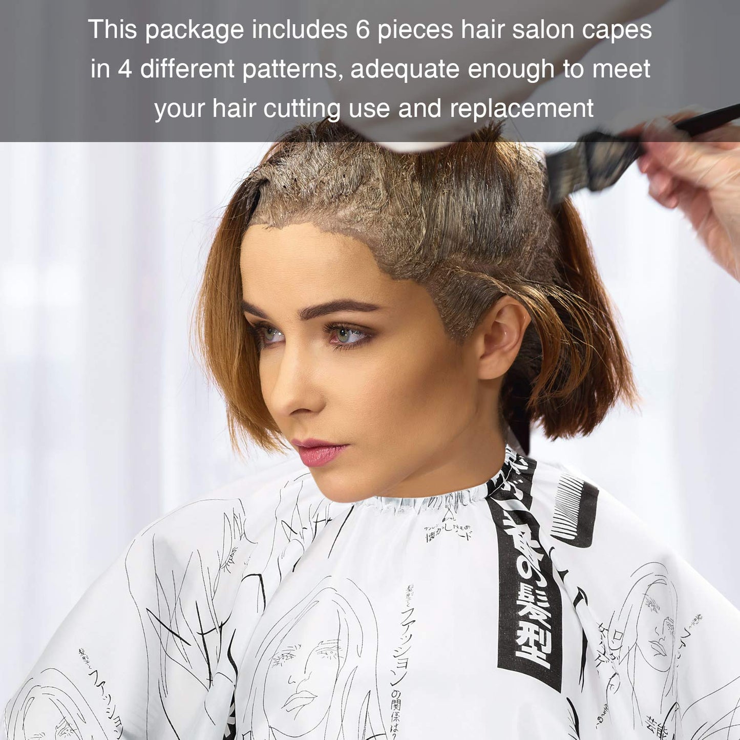 SATINIOR 4 Pcs Barber Cape for Hair Cutting Waterproof Styling Cape for Salon Coloring Hair, with Adjustable Snap Closure