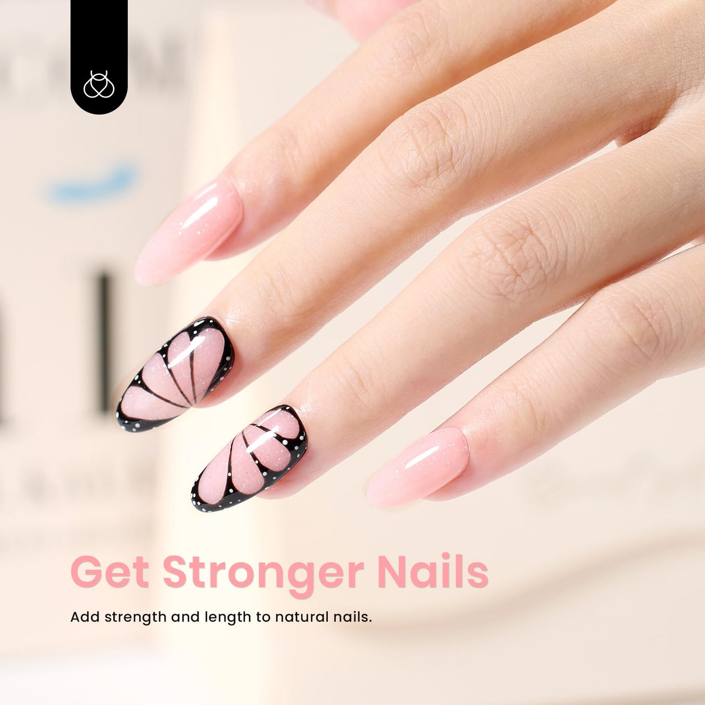 Beetles Builder Gel, Building Nail Gel 7-in-One Nude Pink Glitter Builder Strengthener Gel, Pale Pink Sparkle Sheer Base Gel for Nails Hard Jelly Gel for Nails Builder Extension for Nails Art Design