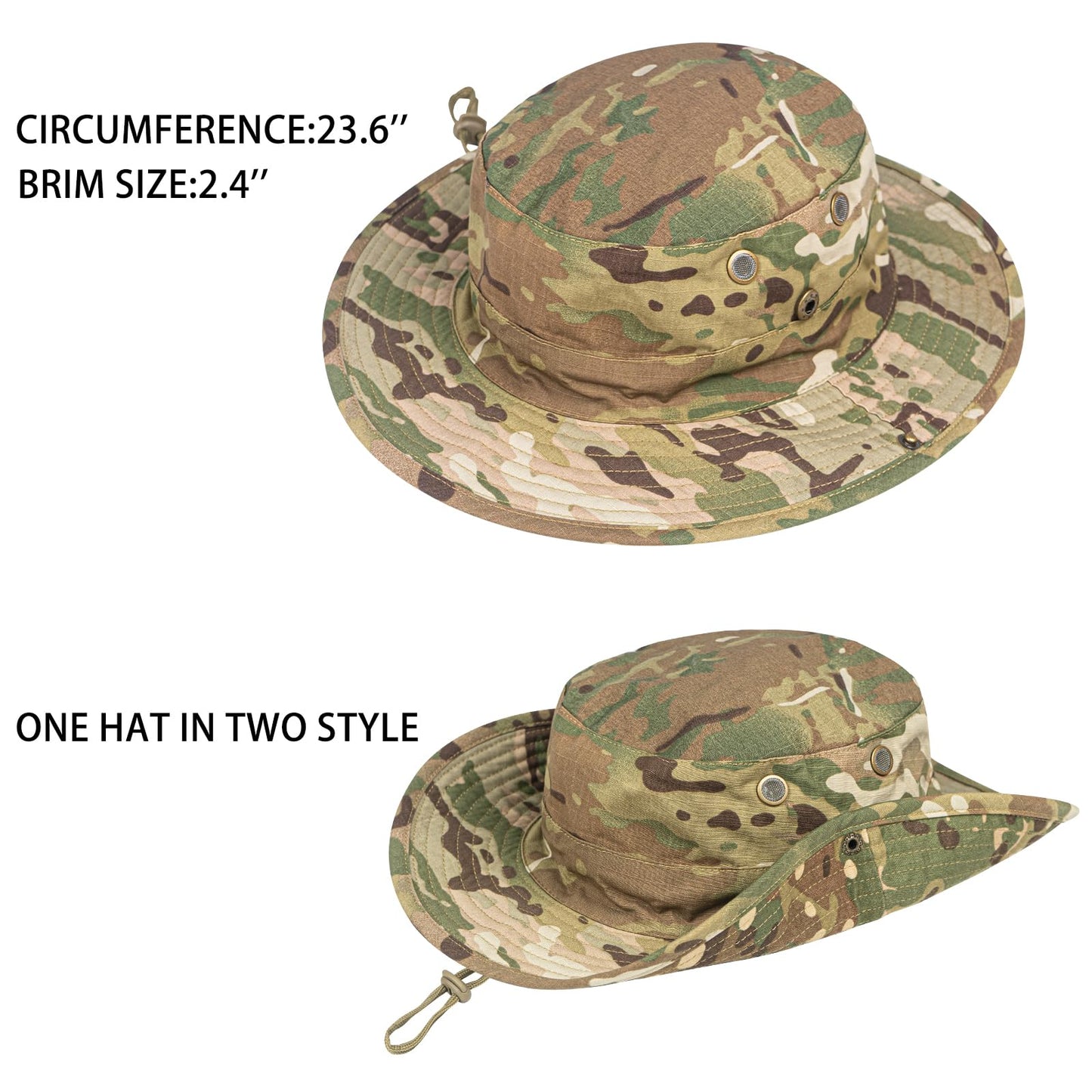 Sun Hats for Men Women Boonie Hat Foldable Fishing Hat UPF 50+ Bucket Hat for Fishing Hiking Garden Safari Beach