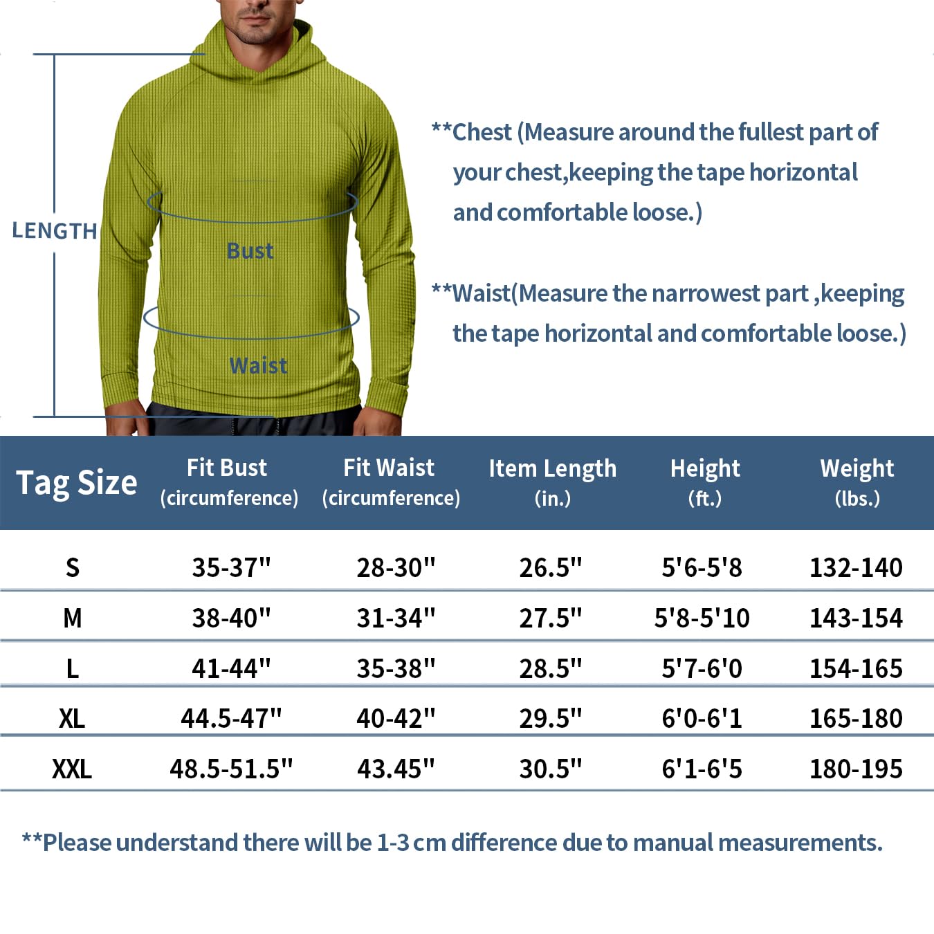 Zengjo Hoodie Shirts for Men Long Sleeve Thermal(Grey,L)