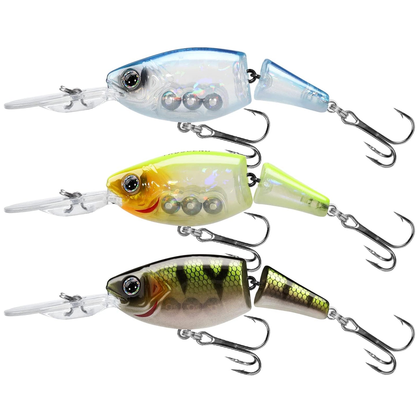 TRUSCEND Fishing Lures Diving Lip Design Suspending Jointed Crankbait with BKK Hooks All-Purpose Trolling Glide Bait for Freshwater & Saltwater Inshore Fishing Swimbaits for Bass Tout Walleye Crappie