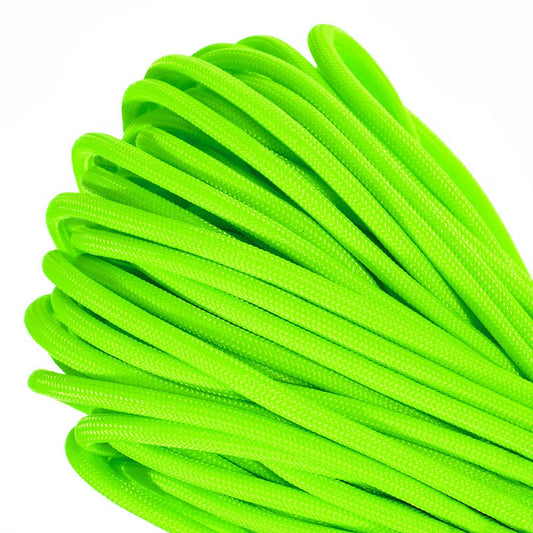 Paracord Planet Genuine Type III 550lb Paracord – Nylon Cord in Solid, Multi, and Reflective Colors – Neon Green (10 ft)