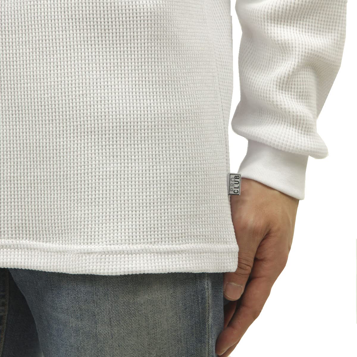 Pro Club Men's Heavyweight Cotton Long Sleeve Thermal Top, Medium, White