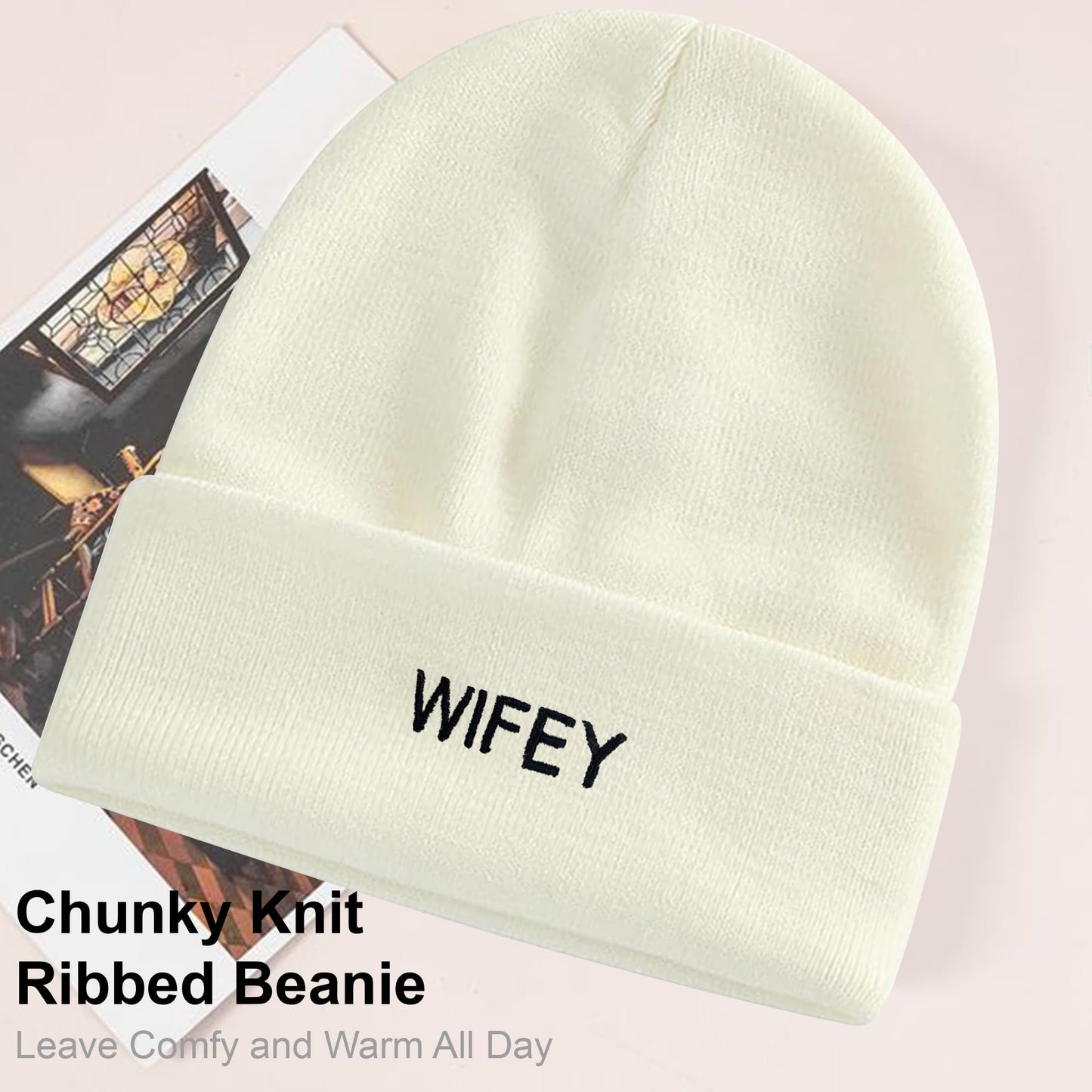 GroomBrideGifts Wedding Gifts for Couples, Hubby & Wifey Wedding Beanie Hat Set, Bridal Shower Gifts, Unique Gift for Engagement, Wedding, Honeymoon, Newly-Married Anniversary