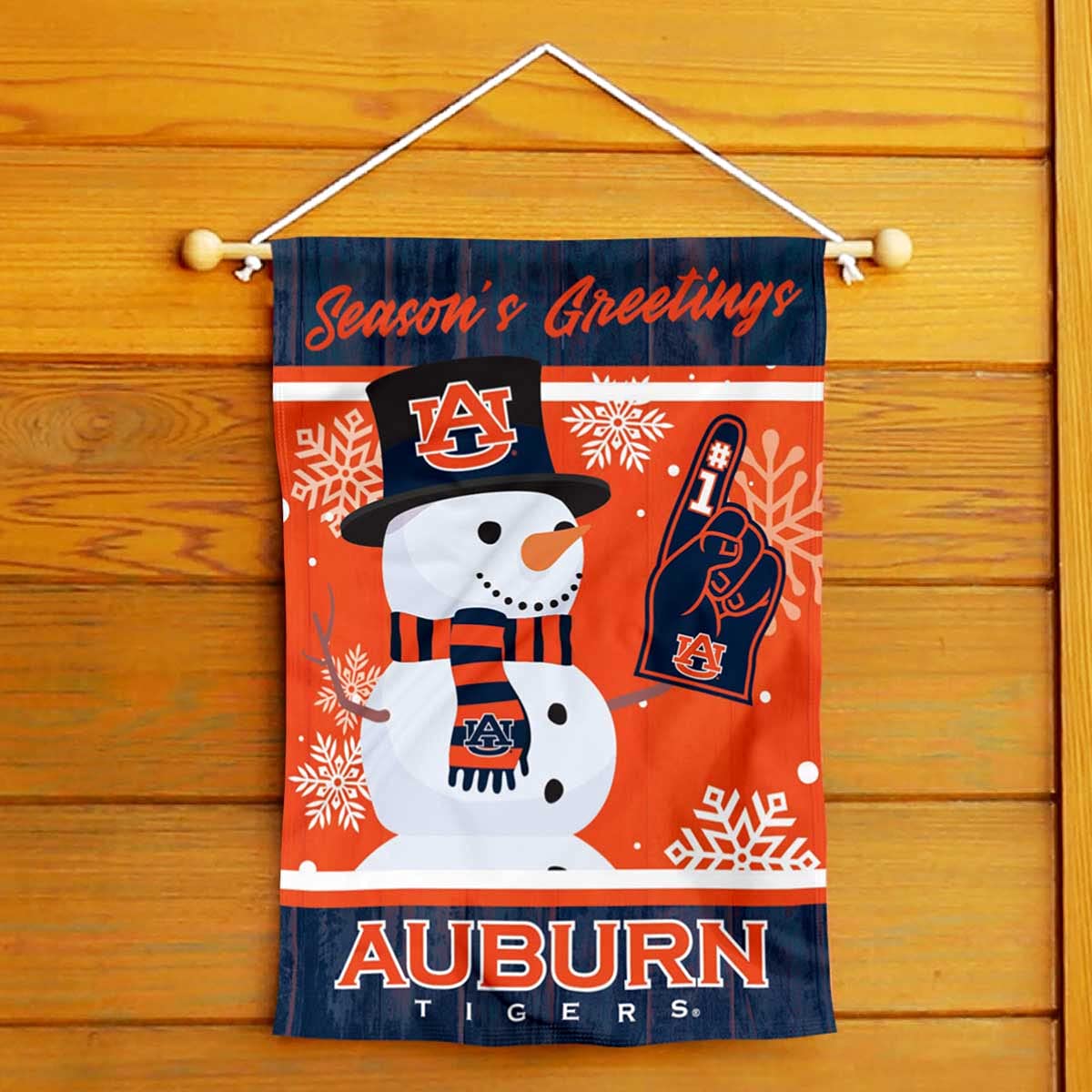 Auburn Holiday Winter Snow Garden Banner Flag
