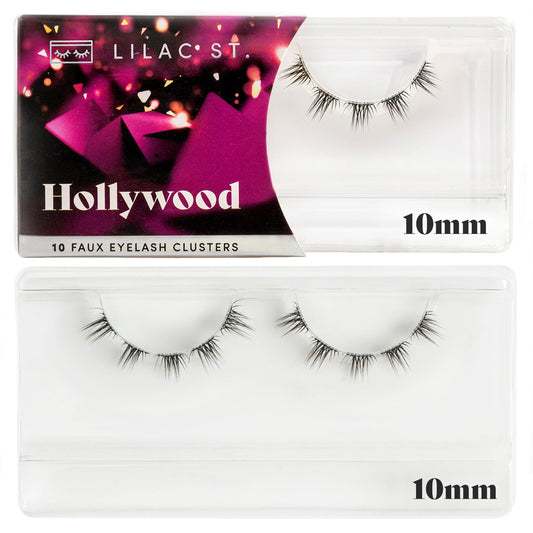 Lilac St - Hollywood Glamorous Faux Eyelash Clusters (10mm) - Wispy & Spiky - DIY Lash Extension Wisps - Lightweight & Lifelike - Lasts 10 Days - Korean Silk - Cruelty Free, Vegan - 10 Lashes