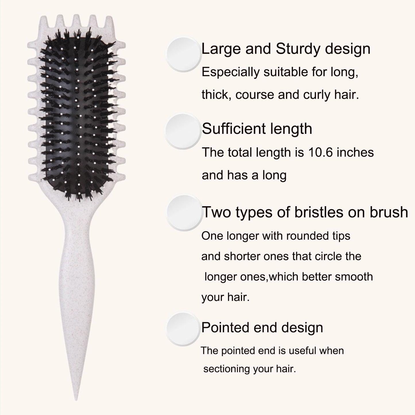 Curl Defining Brush-Curly Hair Brush Define Styling Brush for Curly Hair,Curl Brush for Curly Hair Wet,Shaping & Defining Curls for Women (Off-White)