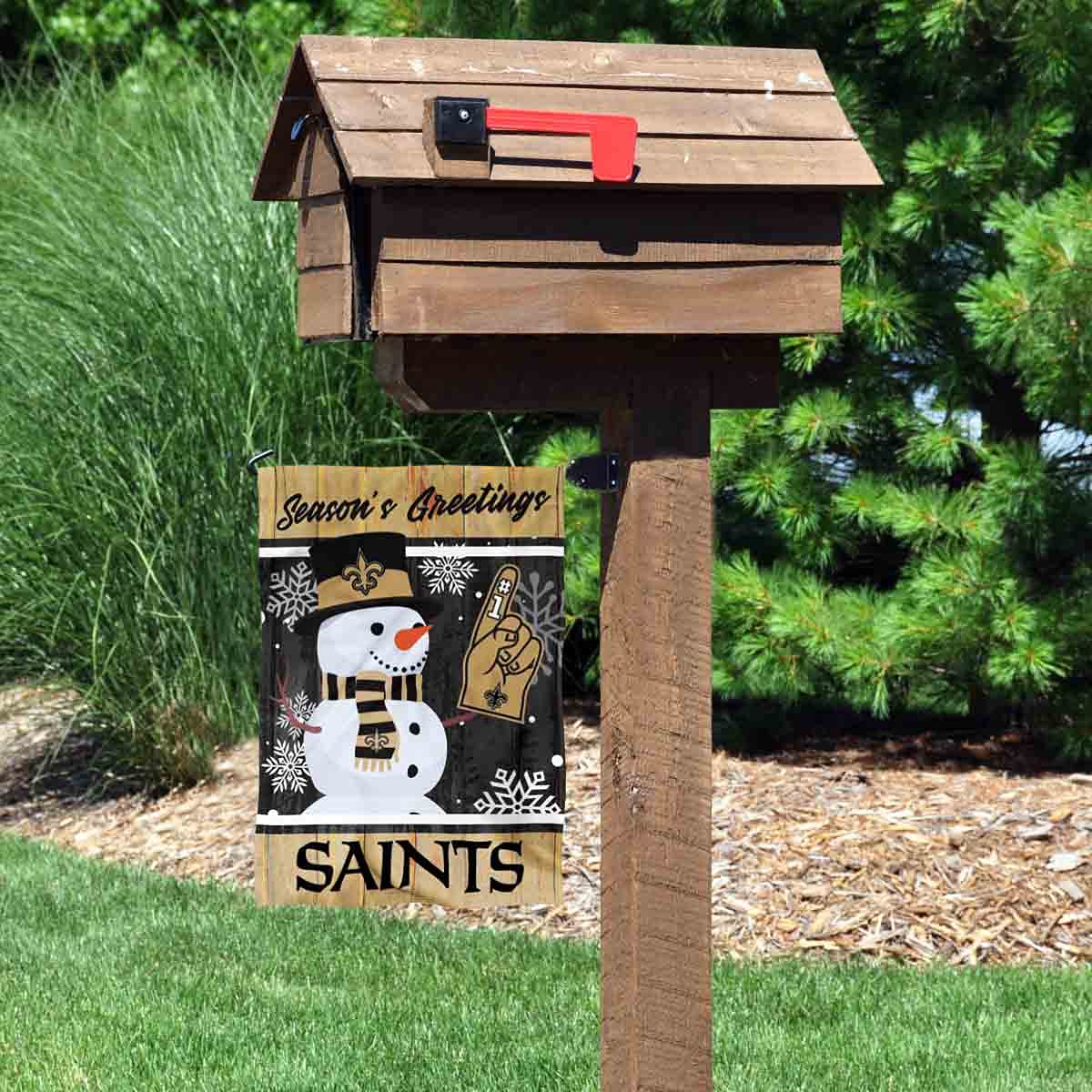 New Orleans Saints Holiday Winter Snow Garden Flag Double Sided Banner
