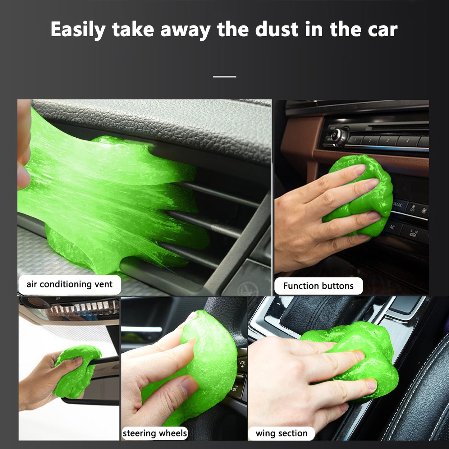 vvag Car Cleaning Gel,4 Packs Car Slime Cleaner Dust Cleaning Gel,Reusable Car Interior Cleaner,Car Cleaning Kit for Computer,Keyboard, Camera, Printers