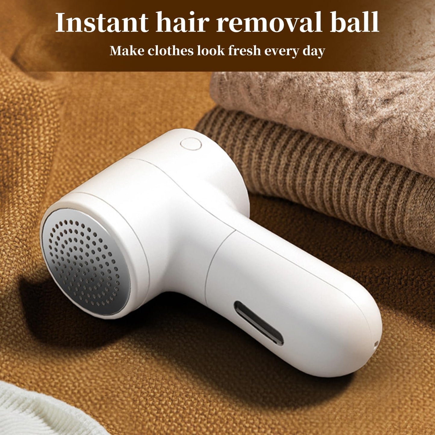 M-MAX Electric Lint Remover, 5-Speed Adjustable Fabric Shaver with LED Display,6 Leaf Blades Reusable Portable Clothes Shaver for Furniture/Carpets/Coats - Eco-Friendly Pet Owners Essential,White