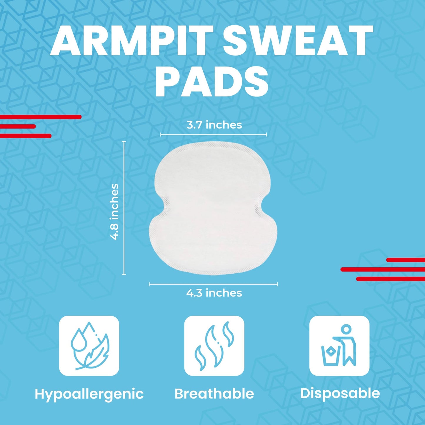 Armpit Sweat Pads for Under Arms - Extra Comfort, For Hyperhidrosis, for Men and Women, Not Visible, Disposable Underarm Dress Shields/Guards, Enhanced Anti Sweat Protection