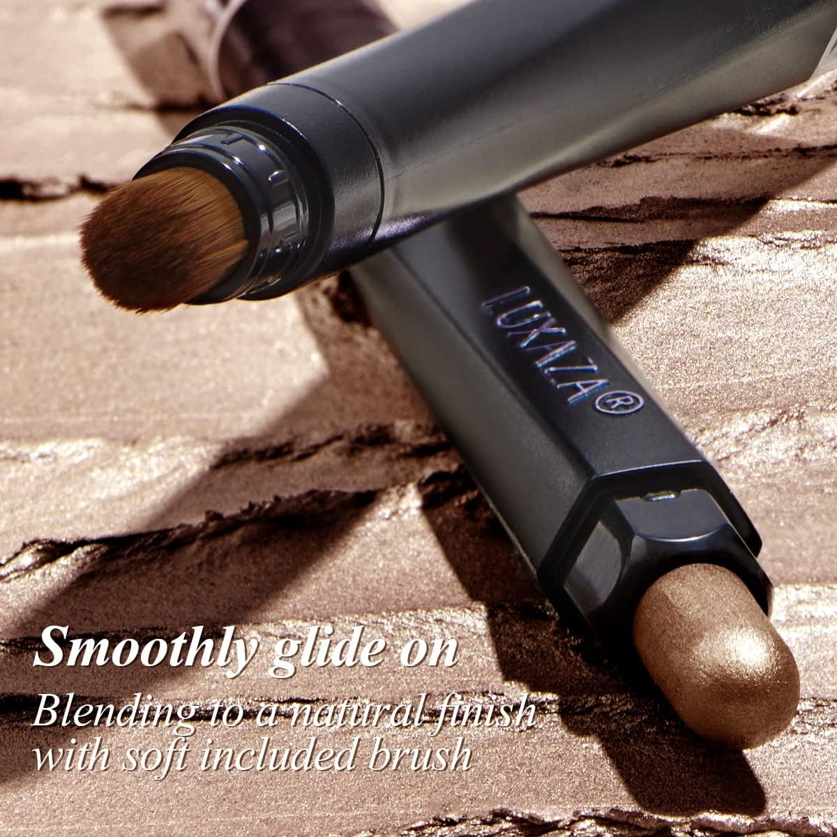 LUXAZA 6PCS Cream Eyeshadow Stick Makeup Sets, Metallic And Matte Shimmer Eye Shadow Eye Brightener Stick Pencil Crayon - Brown Neutral