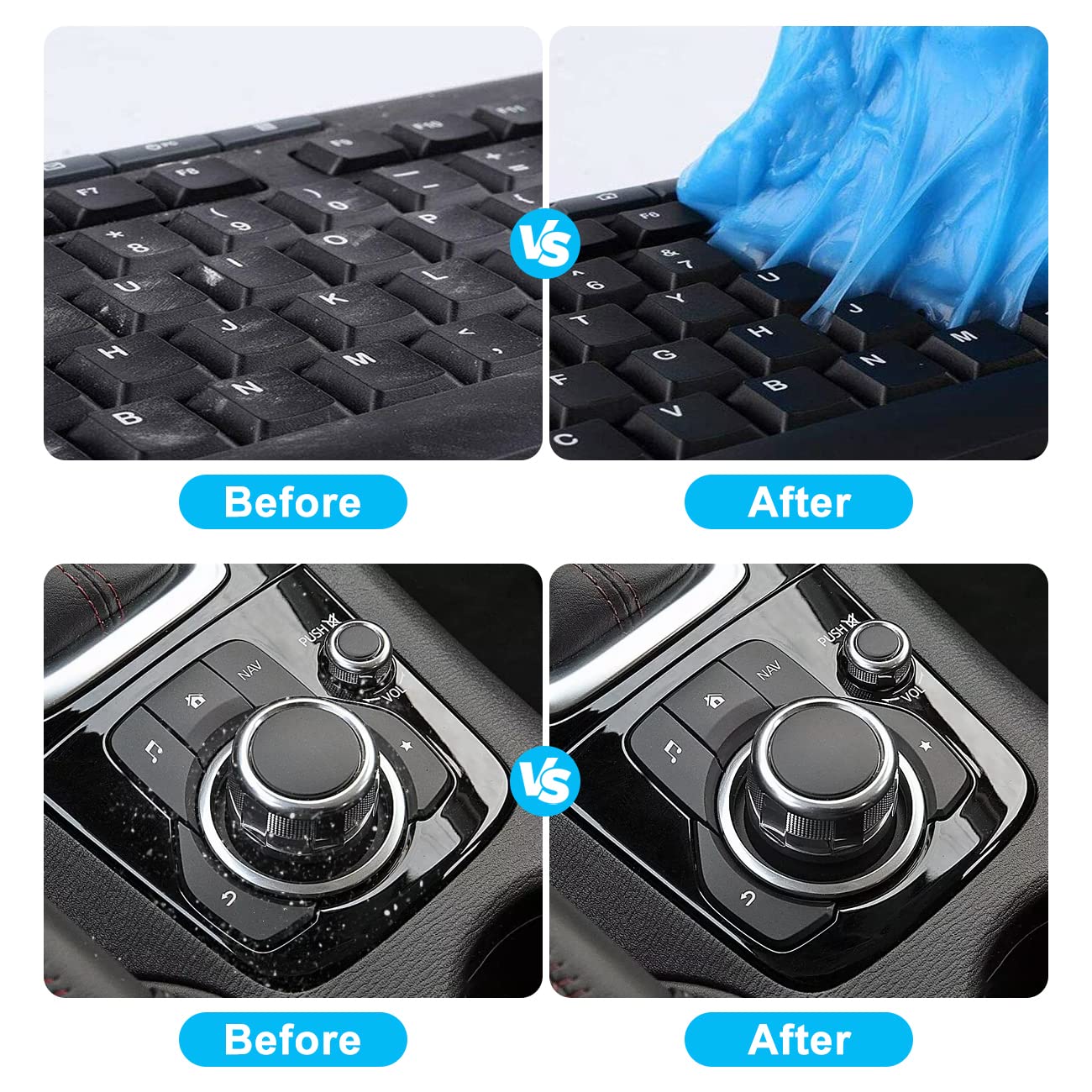 Lucocia Keyboard Cleaner Gel, Reusable Dust Cleaning Gel, Car Interior Cleaner, Ideal for PC Laptop Keyboard, Car Vents, Electronics & More