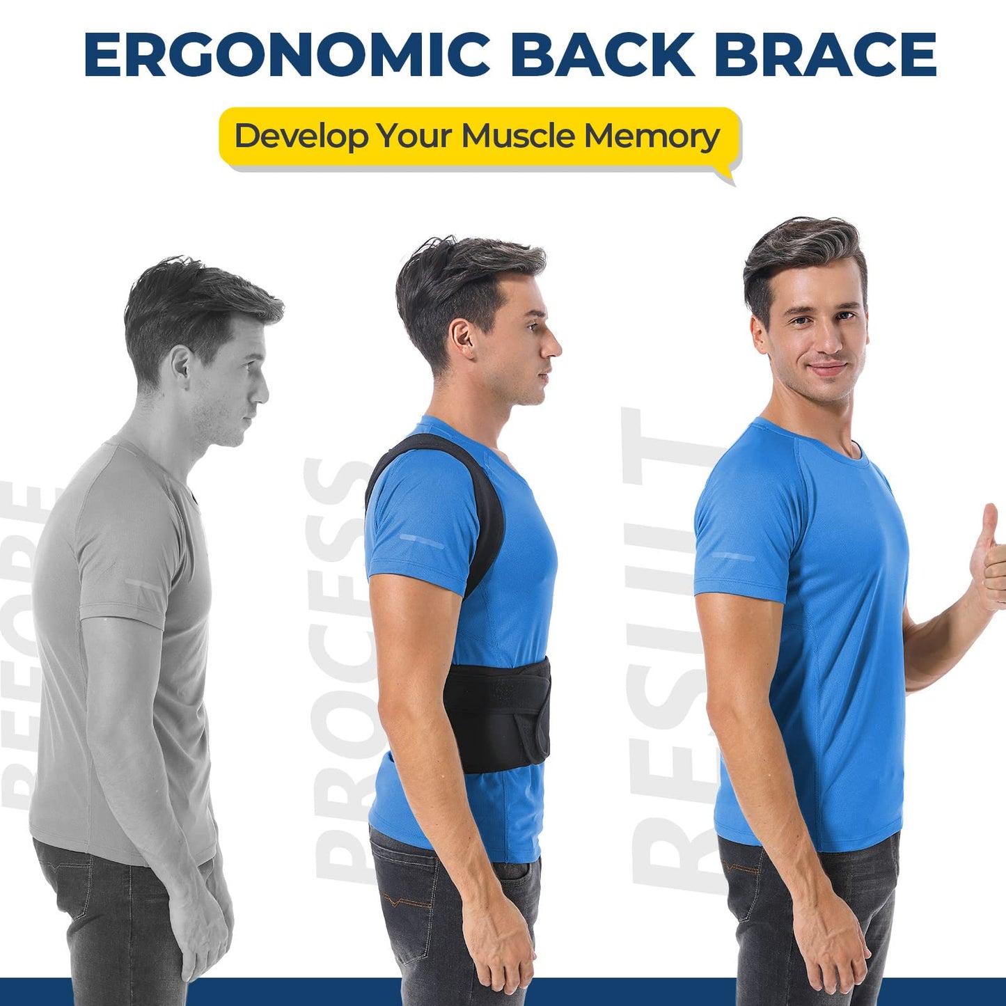 DIANMEI Back Brace Posture Corrector for Women and Men, Back Braces for Upper and Lower Back Pain Relief, Adjustable and Fully Back Support Improve Posture and Lumbar Support(XXL, 43"-49" Waist)