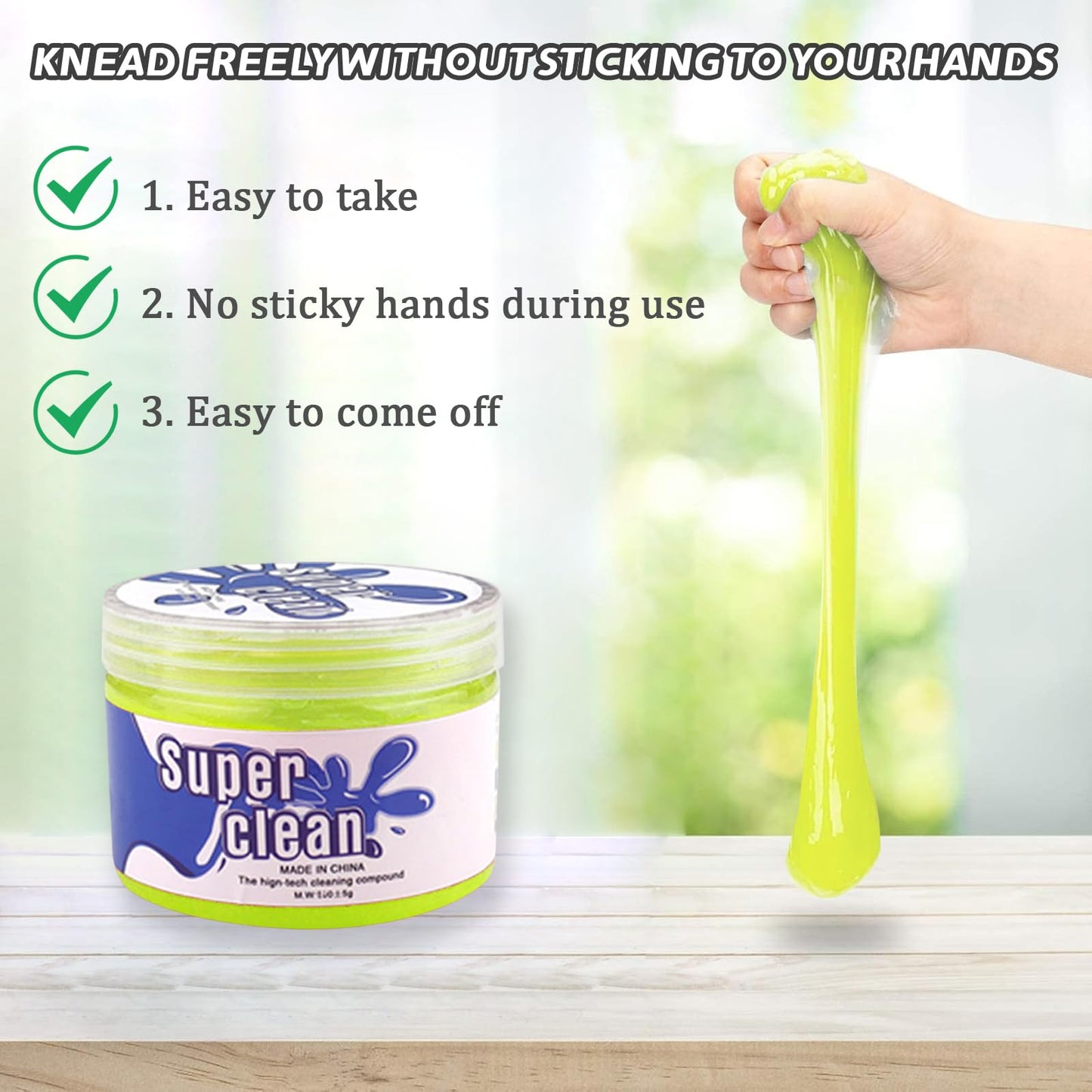 vvag Car Cleaning Gel,4 Packs Car Slime Cleaner Dust Cleaning Gel,Reusable Car Interior Cleaner,Car Cleaning Kit for Computer,Keyboard, Camera, Printers