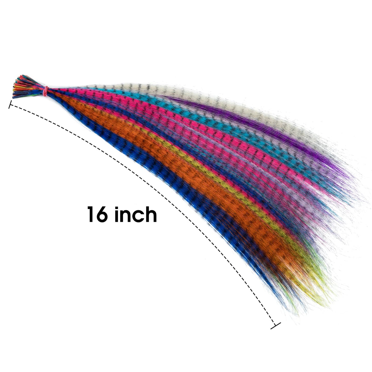 SARLA Syntheic Feather Hair Extensions 50 Pcs Colored Hair Piece for Girl Women 10 Mixed Colors 16 Inch