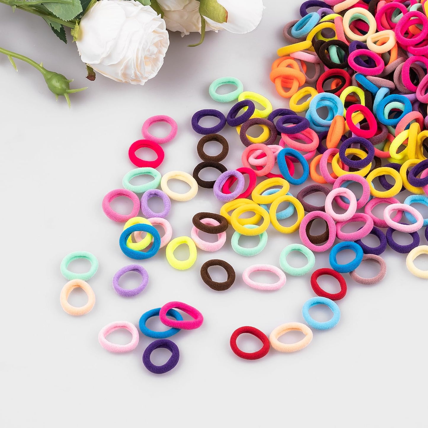 400 PCS Baby Hair Ties – No Damage Elastic Ponytail Holders, Soft Seamless Multicolor Hair Bands for Toddlers and Girls, Baby Hair Accessories (30 Colors)
