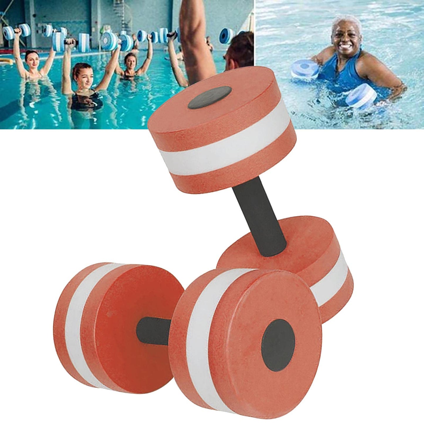 Lagukka Aquatic Dumbbell Set, 2PCS Water Dumbells Pool Resistance Water Fitness Equipment Foam Dumbbell Water Aerobics Fitness