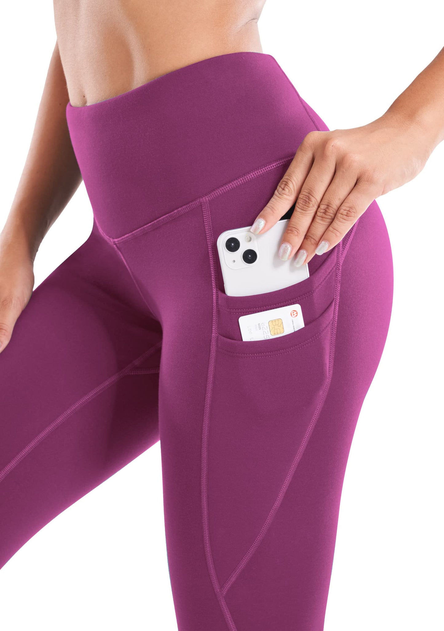 IUGA Warm Leggings for Women Winter Water Resistant Fleece Lined Leggings for Running Hiking Cold Weather Maroon