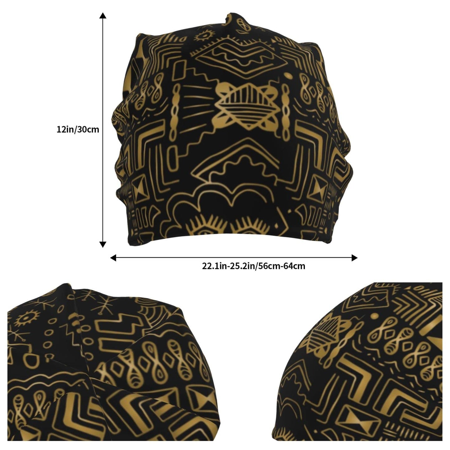 MANQINF African Slouchy Beanie Hat Unisex Warm Winter Hat Knit Beanie Skull Cap for Men Women