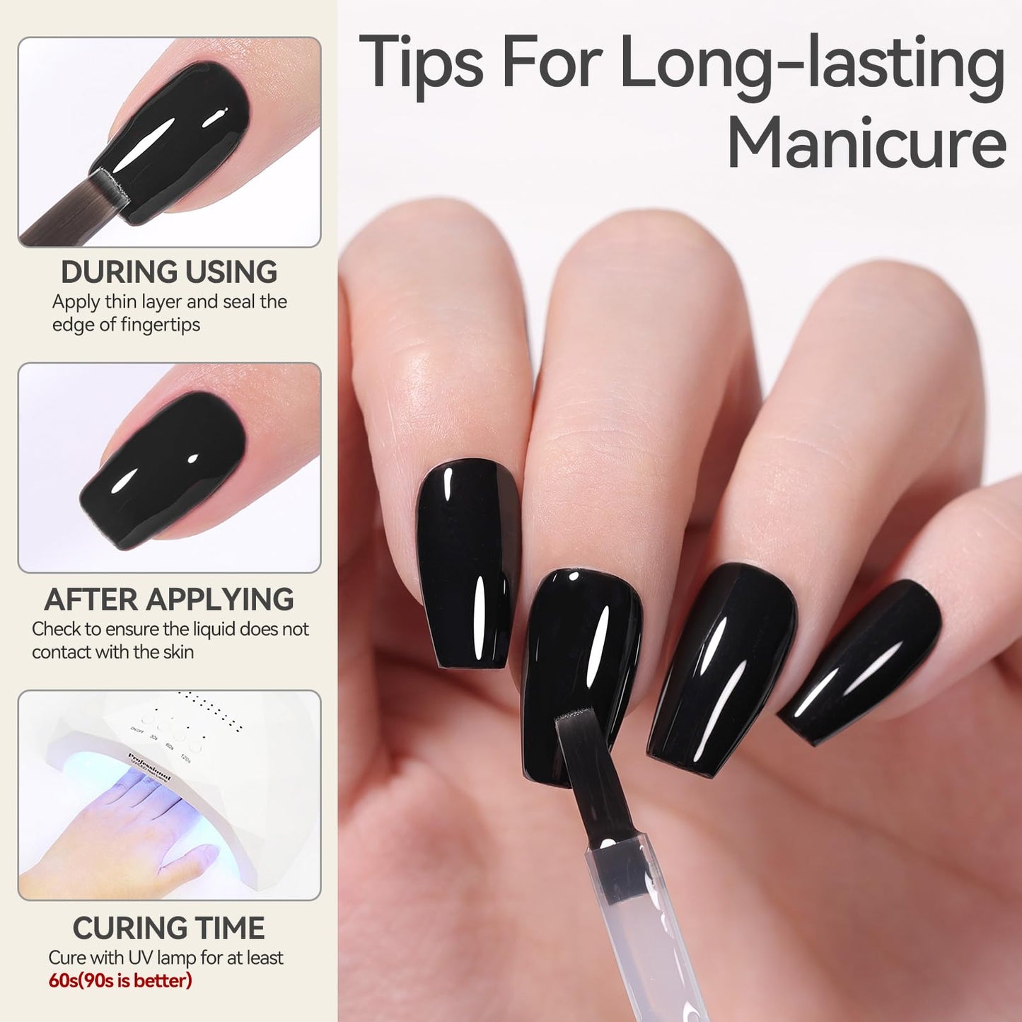 Born Pretty Gel Nail Polish No Wipe Top Coat-15ml Clear Nail Polish Shiny Long Lasting Top Gel for Clear Nail Gel and Acrylic Nails, for Home DIY and Nail Salon