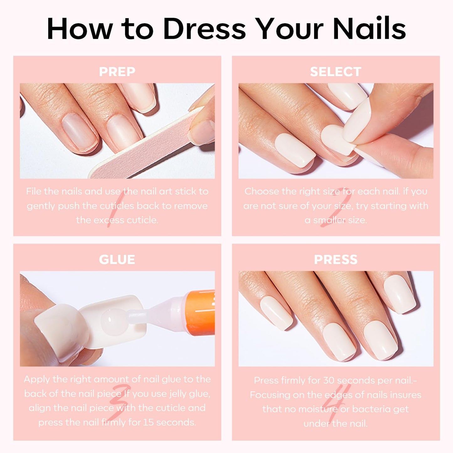 Modelones Press on Nails, Red Chrome French Short Square Fake Nails, Spring Easter Reusable Nail Kit with Nail Glue Adhesive Tabs Mini Nail File, Nails Press Ons 32Pcs16 Sizes, Women Girl Gift