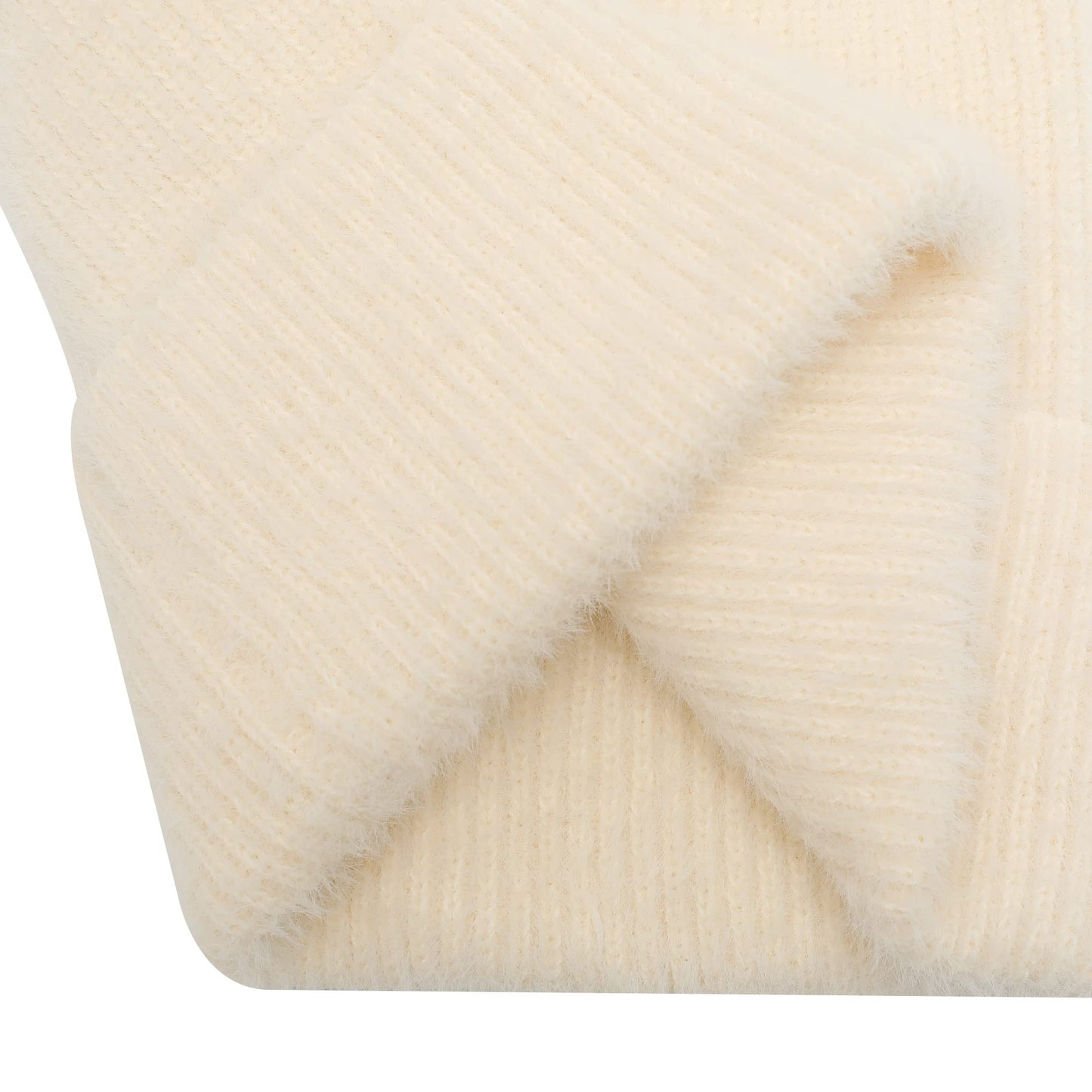 ZLYC Winter Slouchy Beanie Hat Warm Ribbed Knit Stretch Skull Cap for Women Men (Plain White)