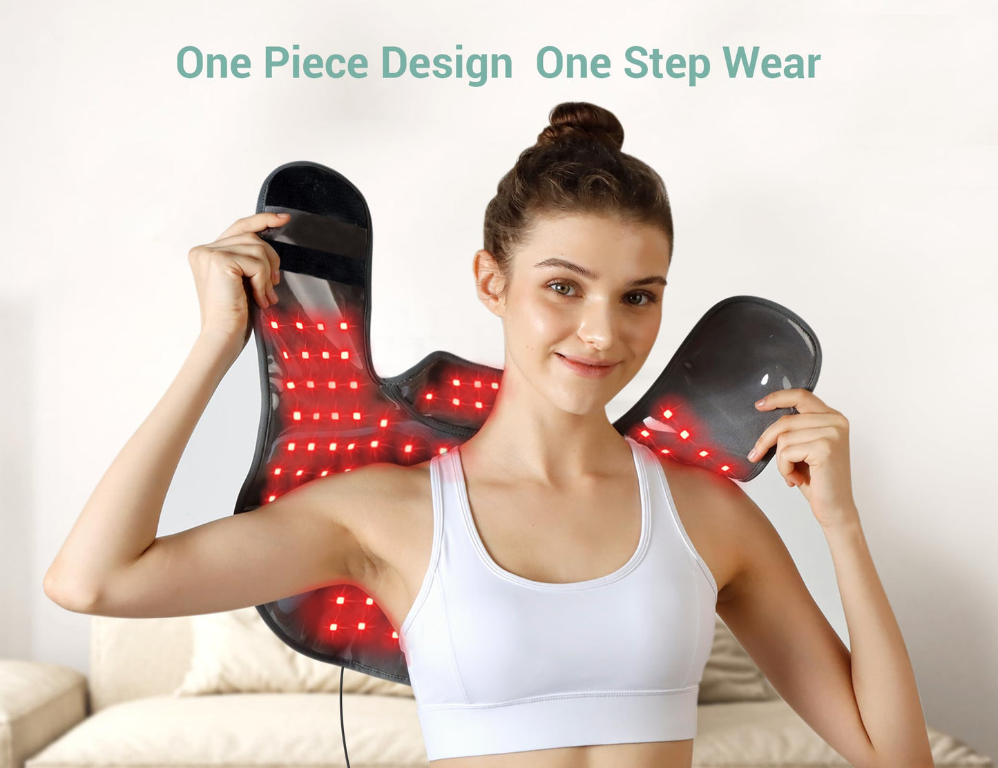 Comfytemp Red Light Therapy for Neck Shoulder Back Pain Relief with 162 LEDs, Infrared Light Therapy Pad for Body, Flexible Near Light Therapy Wrap, 660nm & 850nm