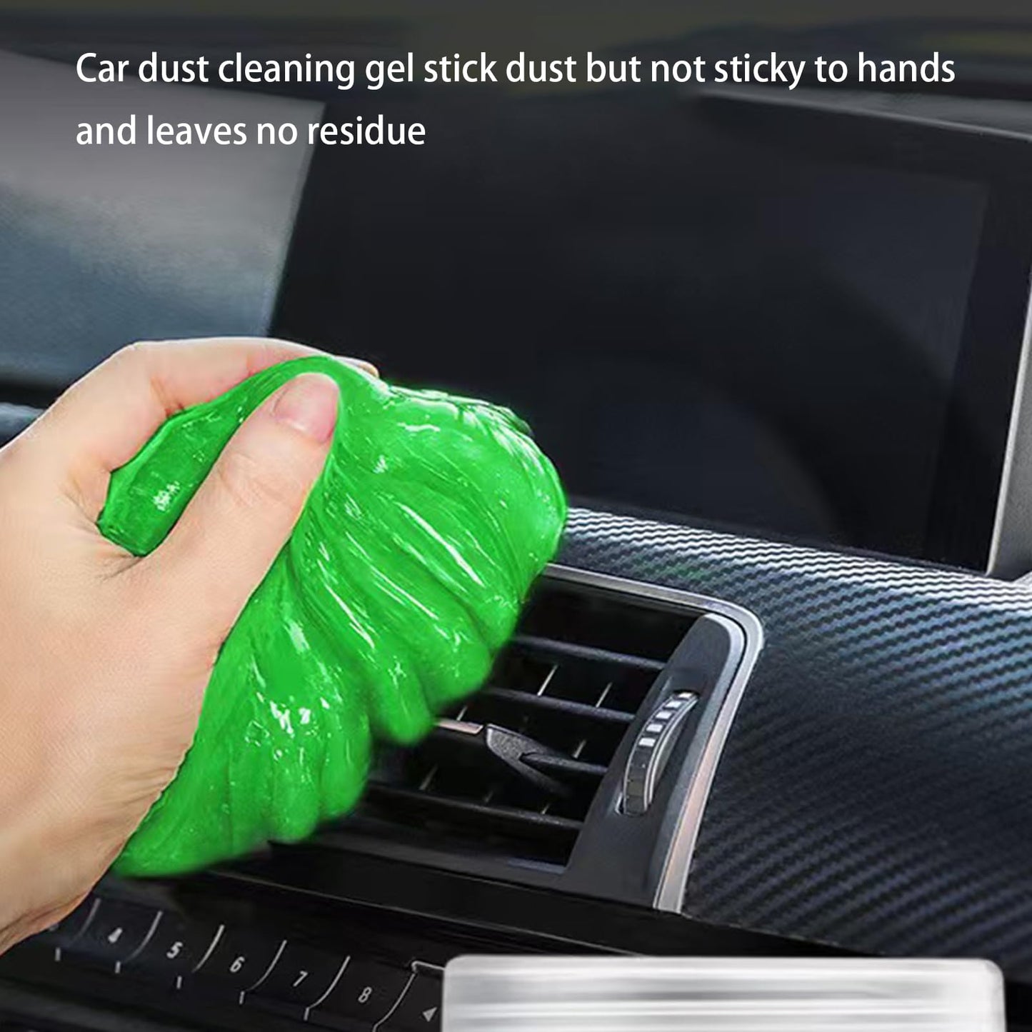 jizhaoshangchengk Car Cleaning Gel,2 Pack Green Car Cleaning Putty,Reusable Car Interior Air Vent Dust Cleaner Slime Putty for Printers, Camera, Calculator, Keyboard