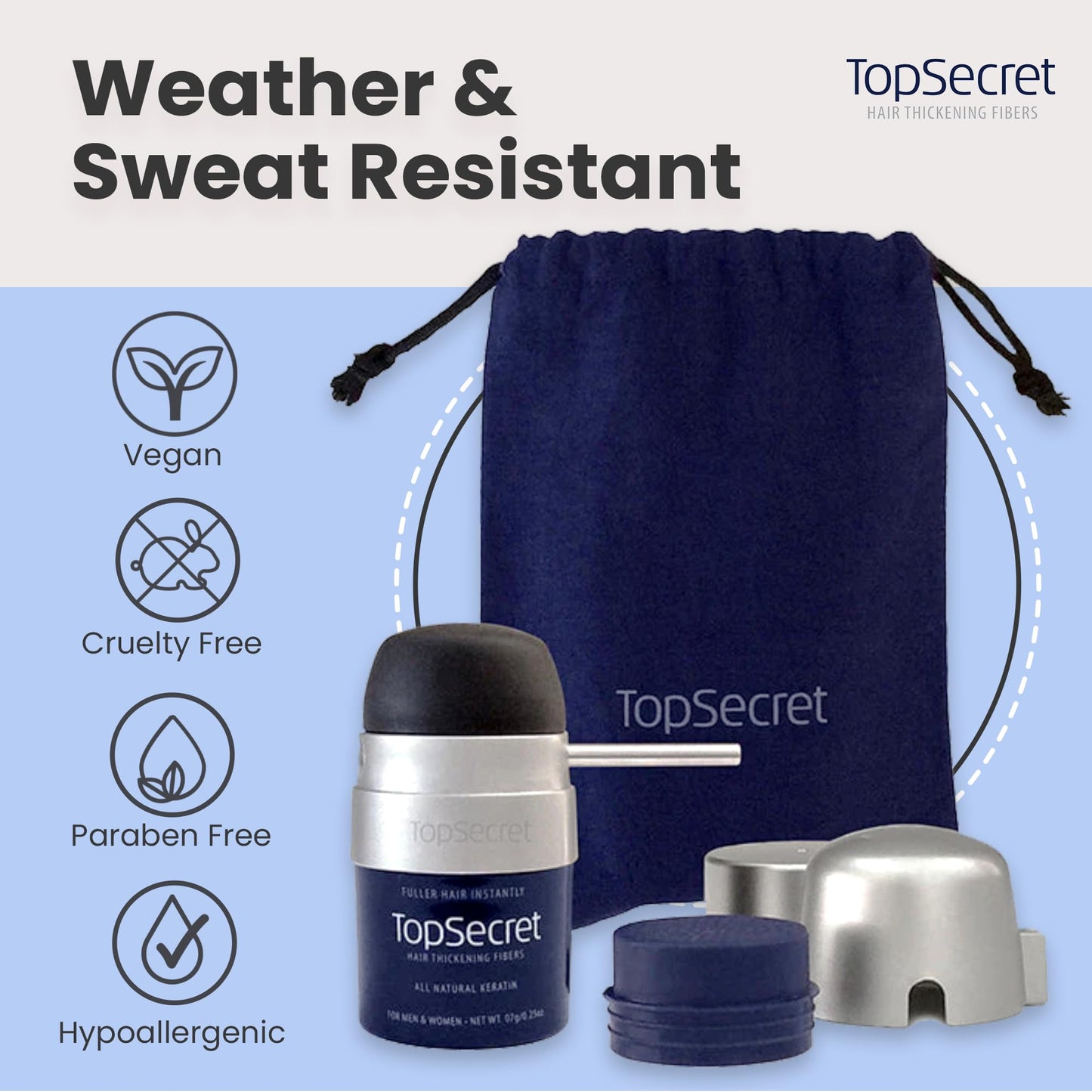 Top Secret Hair Thickening Building Fibers Applicator Included - Undetectable & Natural Hair Filler for Men & Women - Instantly Fill In Thinning Hair - Weather & Sweat Resistant (Medium Brown, Large)