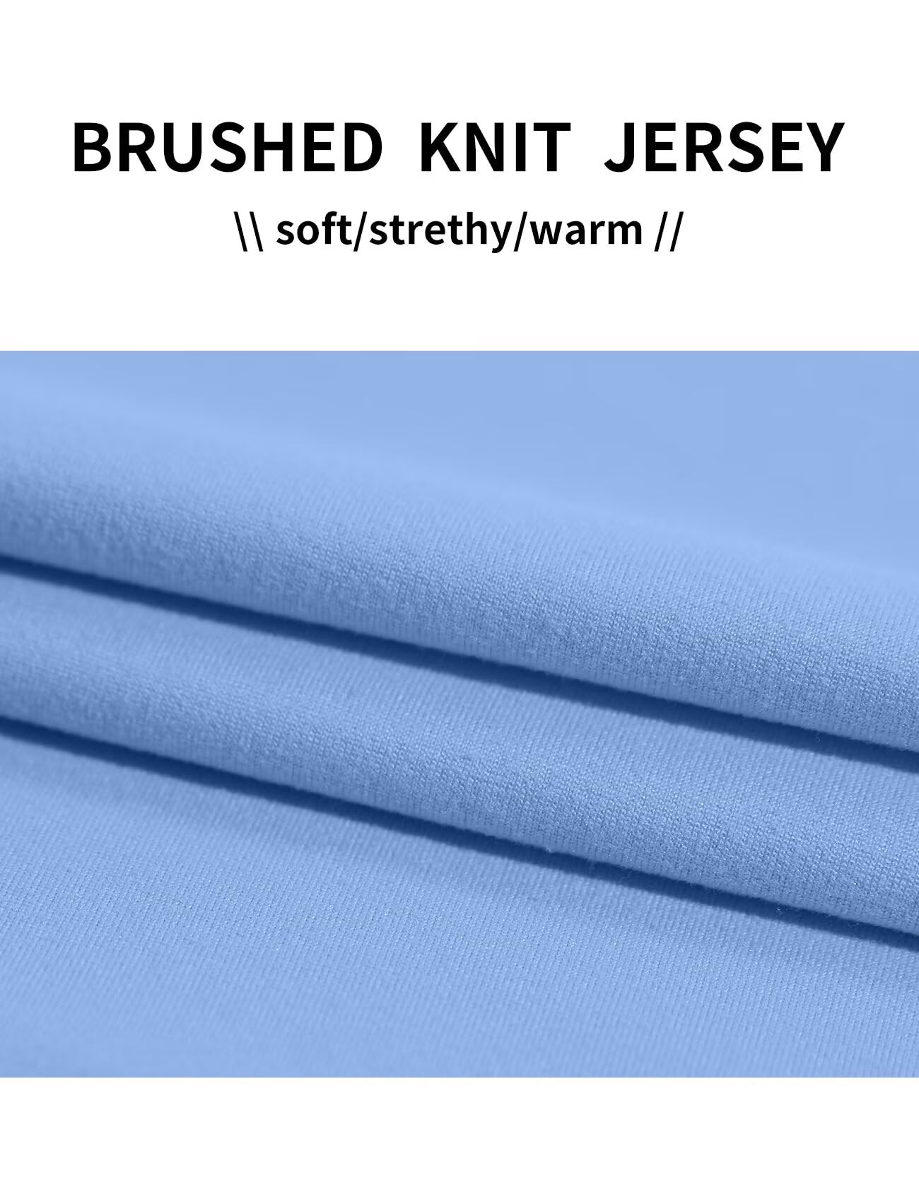 Zengjo Thermal Shirts for Men Workout Long Sleeve(Sky Blue,M)