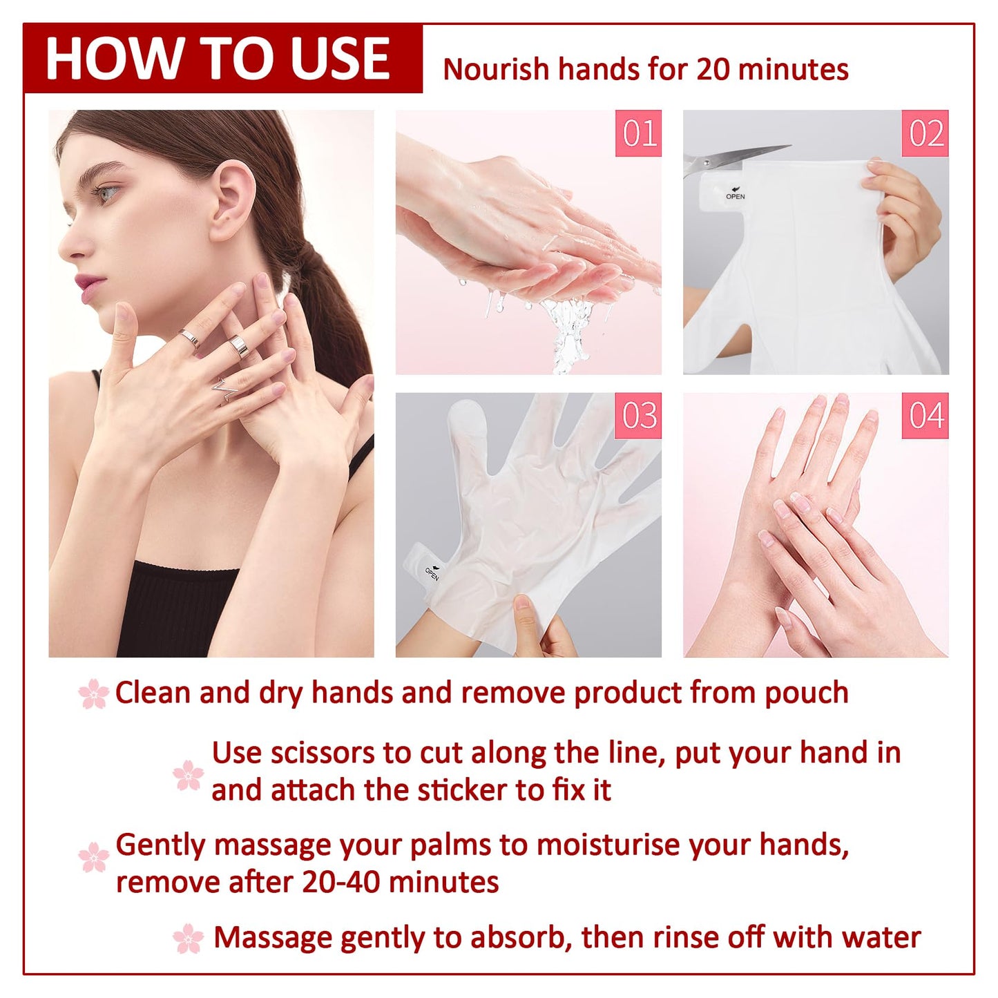 PPPanYiDi Hand Masks Moisturizing Gloves,6 Pairs Hydrating Hand Peel Masks Gift Set for Dry Cracked Hands Care,Long-lasting and Non-greasy Hand Moisturizer Gloves for Women C