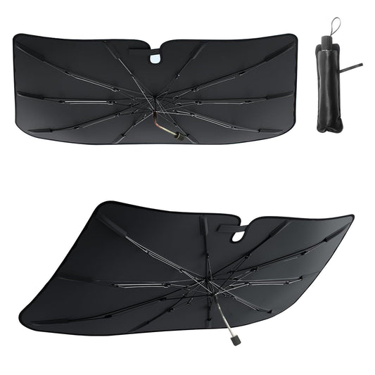 Windshield Sun Shade Umbrella, Portable Foldable, Spring Structure Wind Shield, Front Window Sunshade, Protect from Sun Rays Car Windshield, Universal for Any Car (53.1'' x 29.5'')