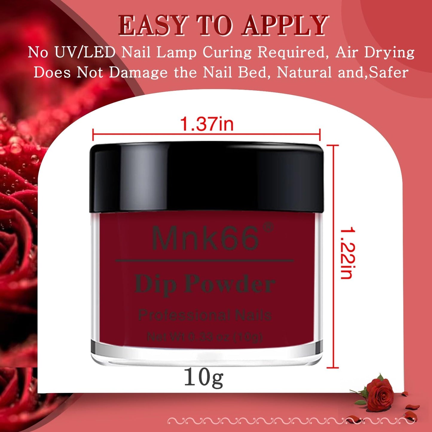 6 Colors Dip Powder Set, Red Black Holographic Glitter Christmas Dipping Powder Color Set, Glossy Nail Art Manicure DIY Salon Home Gift for Ladies (YYSDDPS-No.11-6pcs)