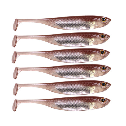 QualyQualy Paddle Tail Soft Lures Shad Lure Swimbaits Minnow Bait Paddle Tail Shad Bait for Pike Bass Trout Walleye Crappie (8#, 2.75in - 6Pcs)