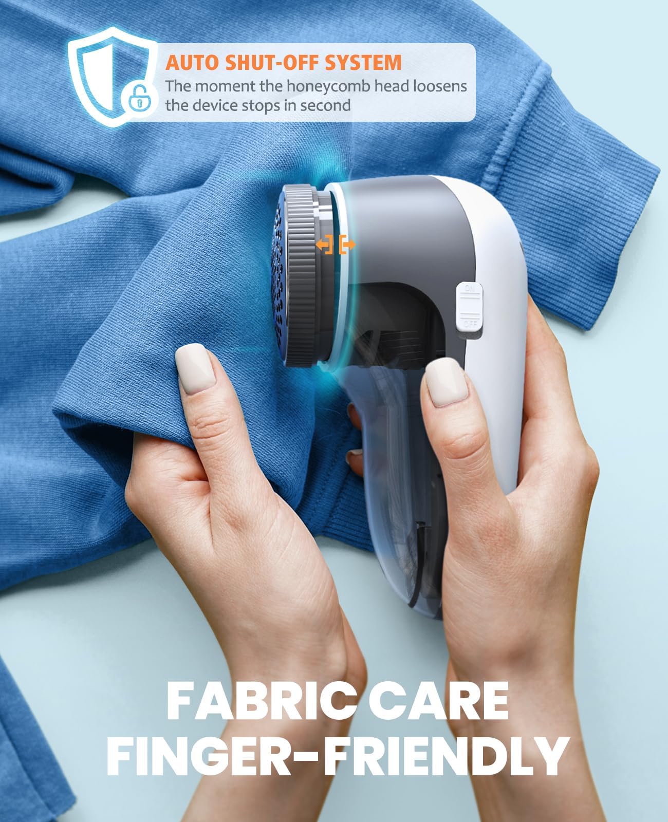 POPCHOSE Fabric Shaver, Lint Remover for Clothes, Electric Lint Shaver with 6-leaf Blades, Sweater Shavers to Remove Pilling for Clothing, Couch, Furniture, Fuzz, Lint Ball, Pillings, USB Rechargeable